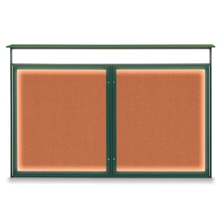 United Visual Products 96"x48" 2-Door Enclosed Outdoor Letterboard, Burgundy/Bronze UV1161DDD9648PLUS-BRONZE-BURGUN